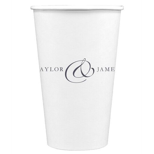 Elegant Ampersand Paper Coffee Cups